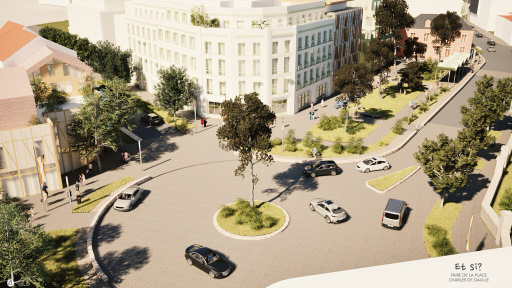 Une Place De Gaulle à Sceaux imaginée en espace urbain doux avec commerces et logements